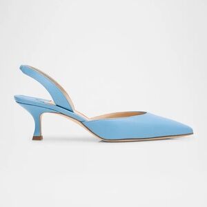 Manolo Blahnik Sky Blue Slingback Heels